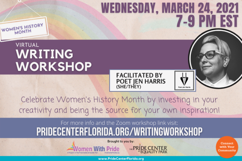 Women with Pride Virtual Writing Workshop Facilitated by Poet Jen Harris