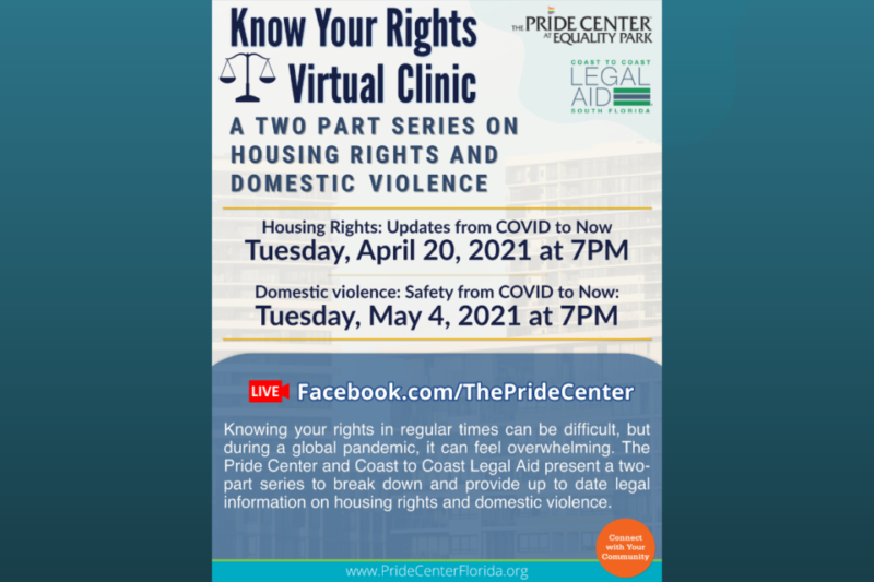 Know Your Rights Virtual Clinic – A Two Part Series on Housing Rights and Domestic Violence